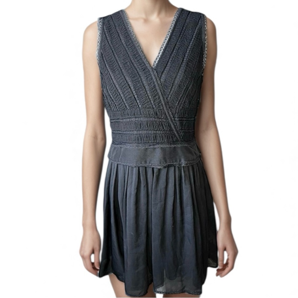 Temperley London black lace Mini Dress cocktail party LBD sleeveless minimalist